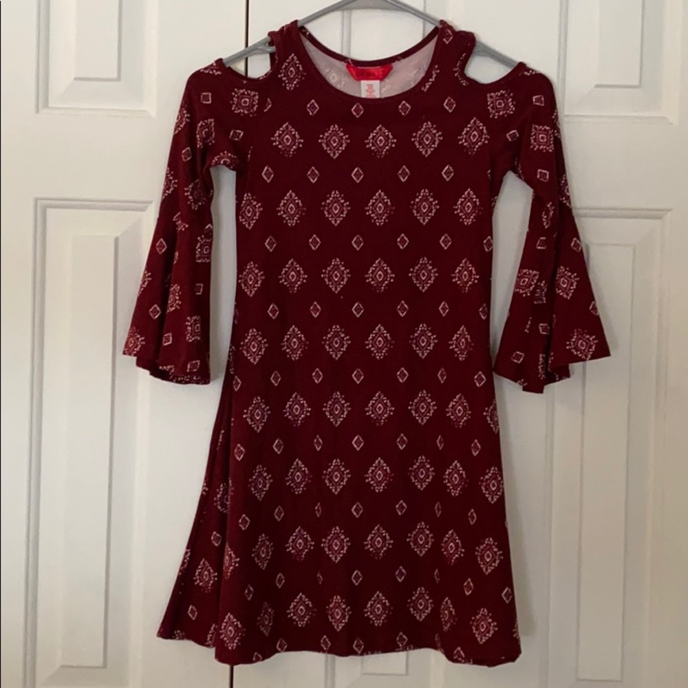 girls maroon casual dress